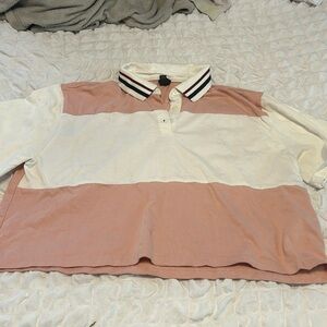 Pink college-like top